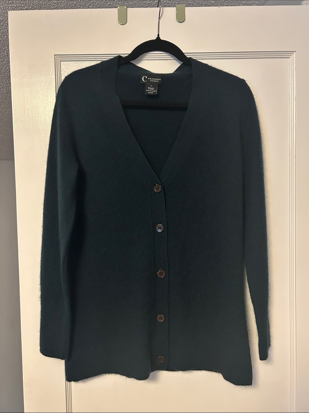 Cozy V-Neck Button Cardigan in Dark Teal